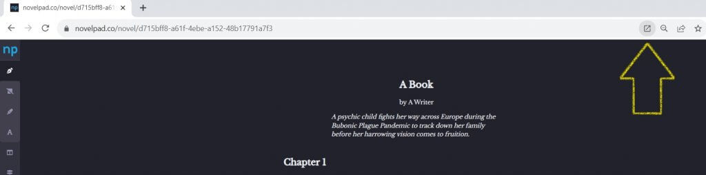 open novelpad on desktop